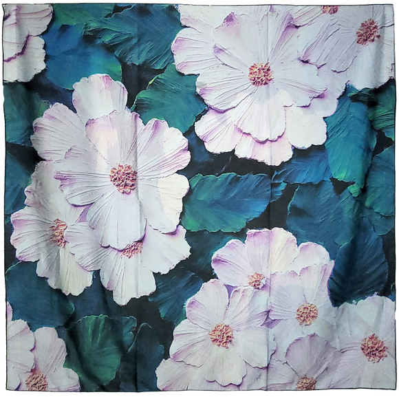 NWT Double Sided Silk Scarf 52"x52" Large Square Shawl Wrap XiangYunSha 3515 - Picture 9 of 12